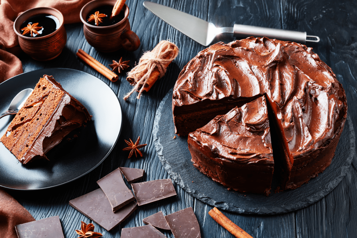 brazilian carrot cake with ganache topping