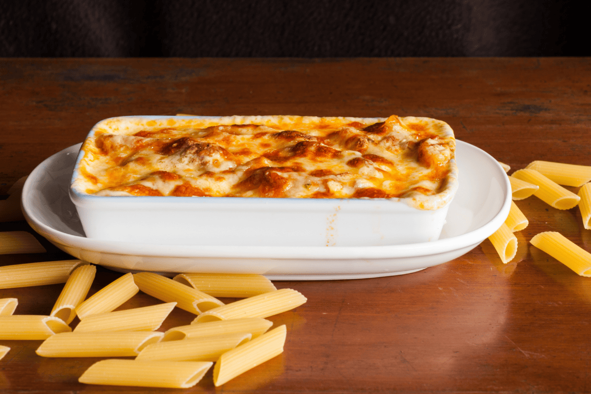 smoked Brazilian mac n cheese with penne noodles