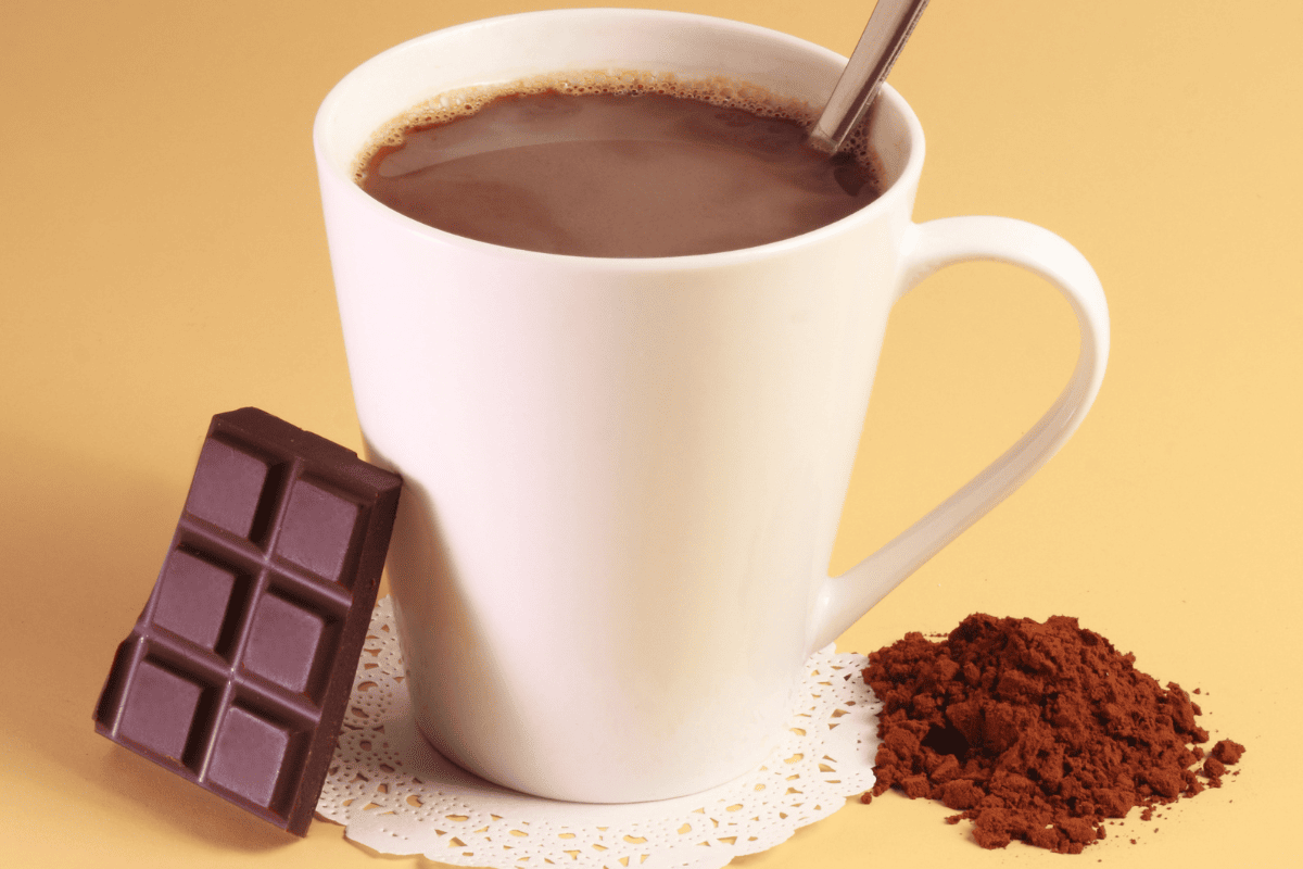 white mug of hot chocolate